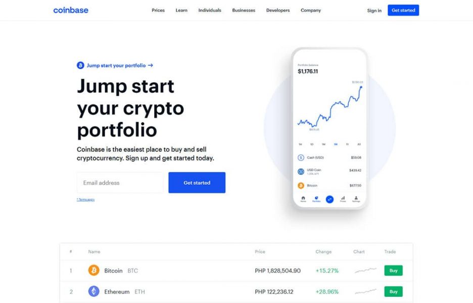 Coinbase Homepage