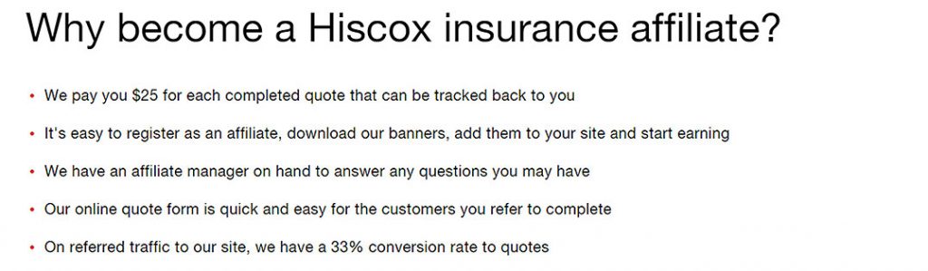 hiscox affiliate program feature