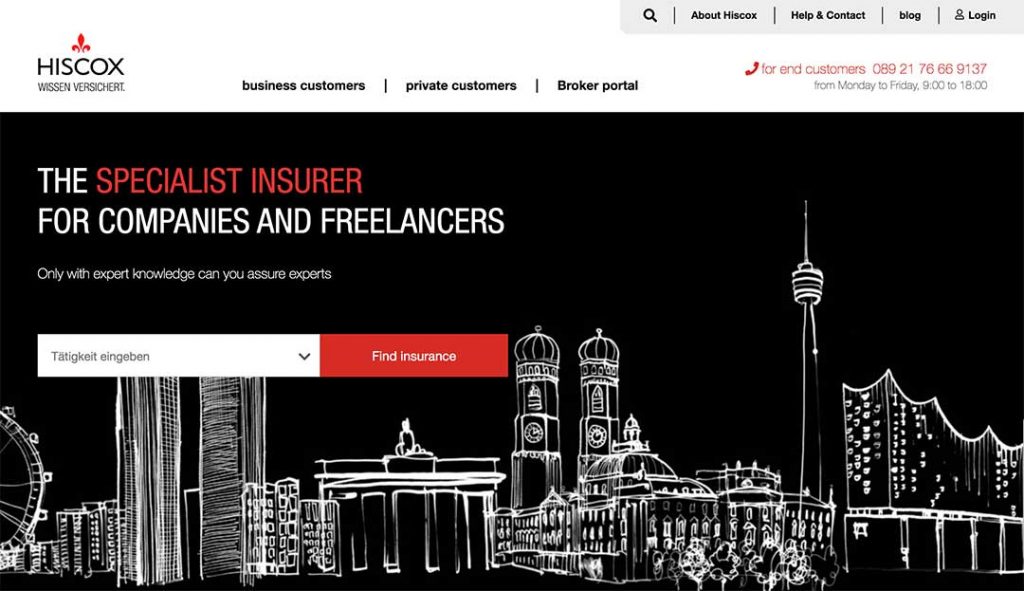 Hiscox Homepage