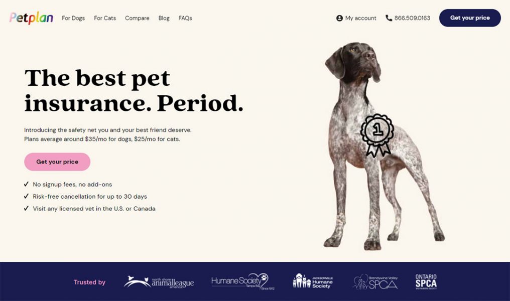 Petplan homepage