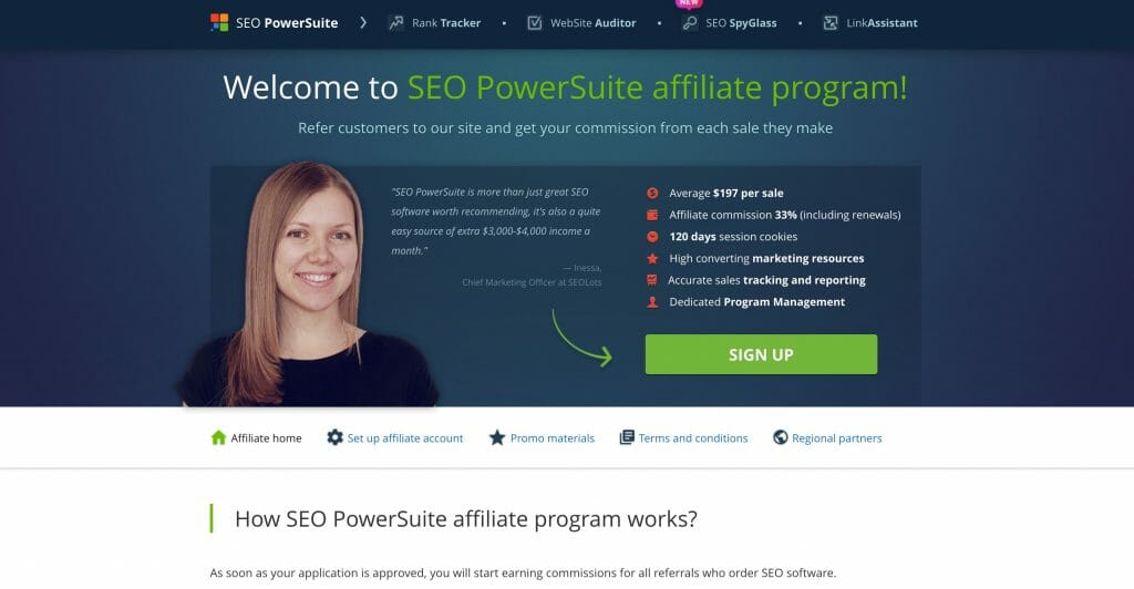 SEO Powersuite Affiliate Page