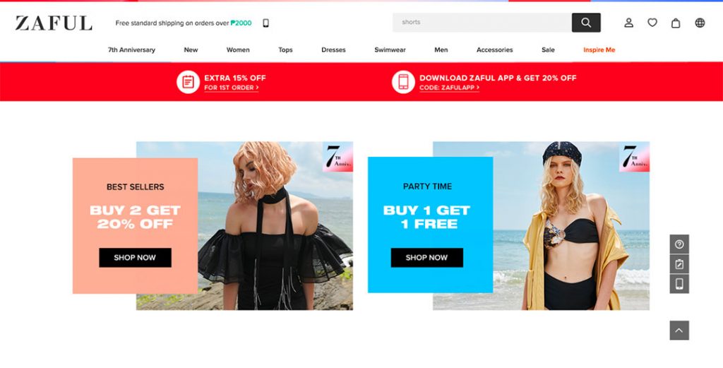 Zaful Homepage