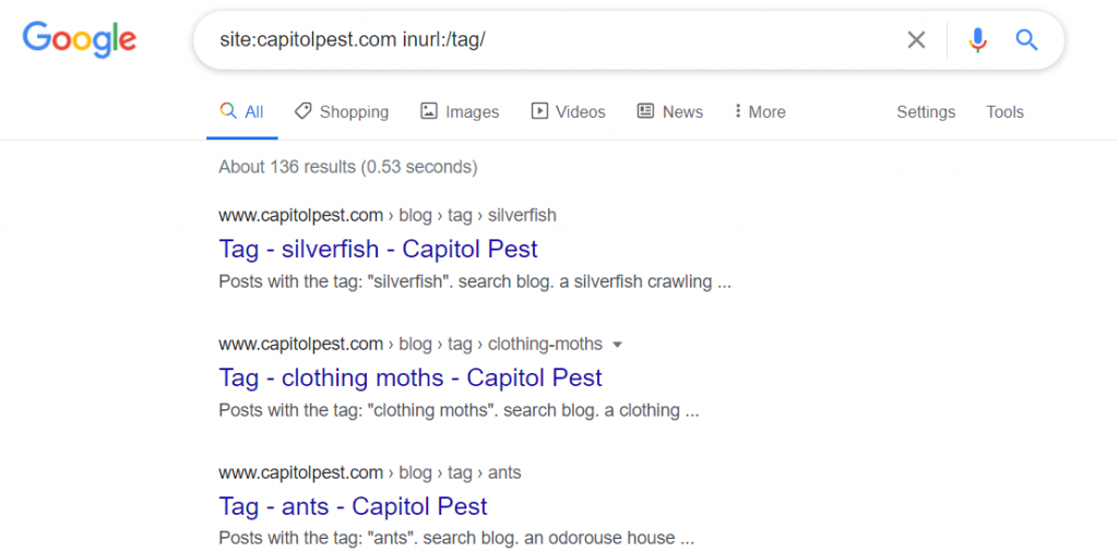 site tag serp sample